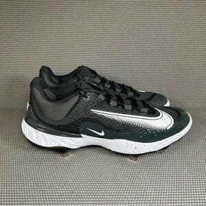 Nike Alpha Huarache Elite 4 Low MCS Men Size 10 Baseball Cleats FD6521-003 Black